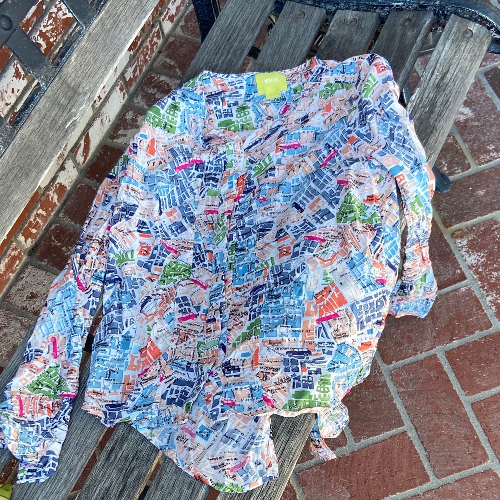 Anthropologie Maeve cartographer blouse